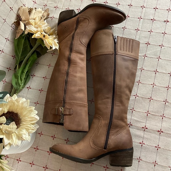 BORN Fannar Distressed Brown Leather Knee High Boots Size 6 NWOB Riding Boots - Picture 12 of 12